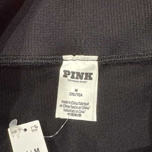 PINK Victoria's Secret Black Biker Shorts with Striped Waistband (A1-4) - Picture 2 of 6